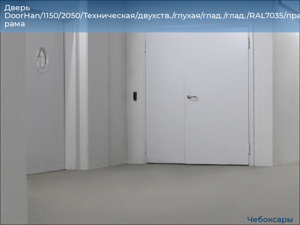 Дверь DoorHan/1150/2050/Техническая/двухств./глухая/глад./глад./RAL7035/прав./угл. рама, cheboksary.doorhan.ru