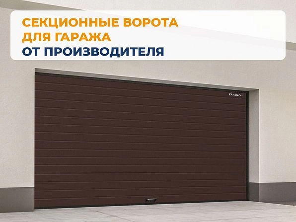 Секционные ворота 2500х2200 мм коричнево-красные DoorHan RSD02, cheboksary.doorhan.ru